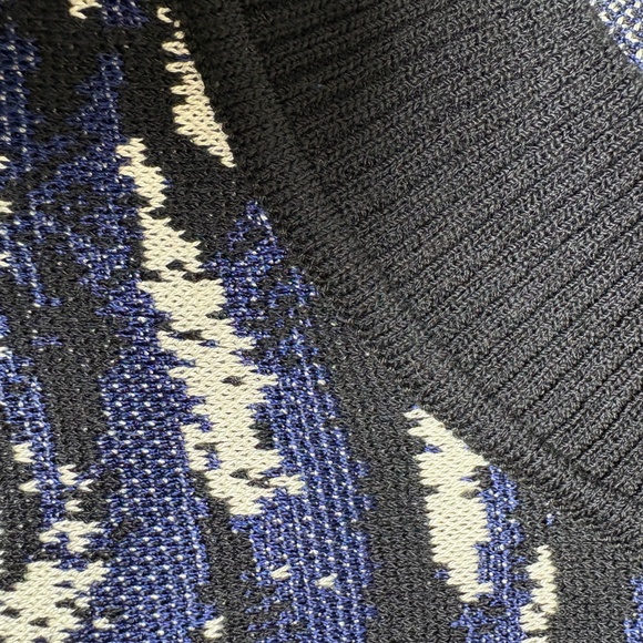 vest top ST JOHN vintage S blue black rayon wool knit pullover classic boho goth - Picture 5 of 8